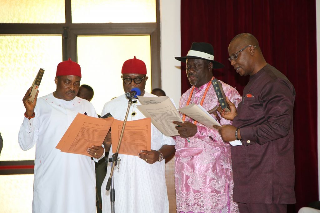 Why we are giving appointments in batches, by Okowa; swears-in 8 Special Advisers